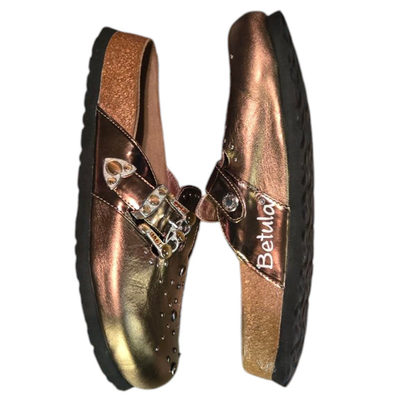 Birkenstock Betula Boston Bronze Buckle Mules Clogs Rhinestones Size 6 - Picture 3 of 9